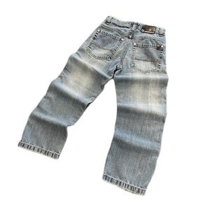 Y2K Southpole blue faded jeans, grunge skater style, baggy fit
